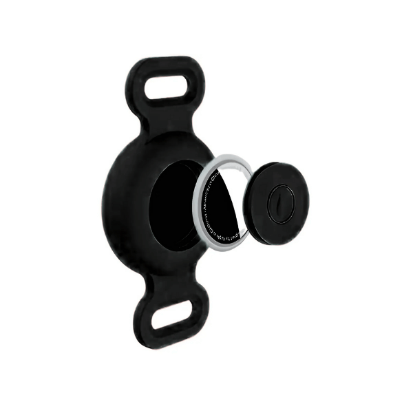 Waterproof Silicone AirTag Cover for Collar or Leash -Black