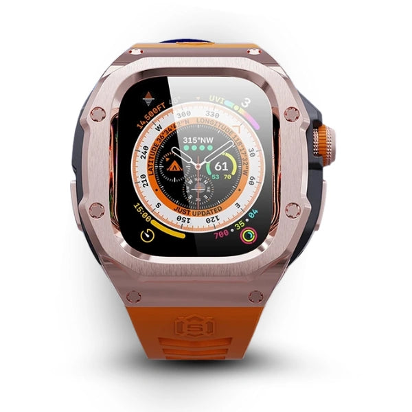 Apple Watch Ultra MOD Full Case KIT 316 Stainless Steel and Silicone Shellbox -Orange