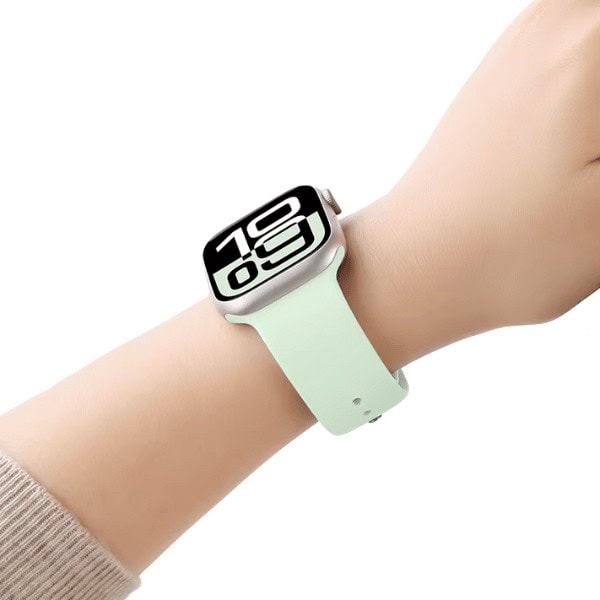 FKM Fluorine Silicone Band for Apple Watch 44/45/46/49mm with Hidden Closure -Mint Green