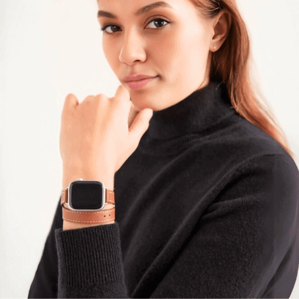Leather Band Double Narrow for Apple Watch 40/41/42mm -Orange