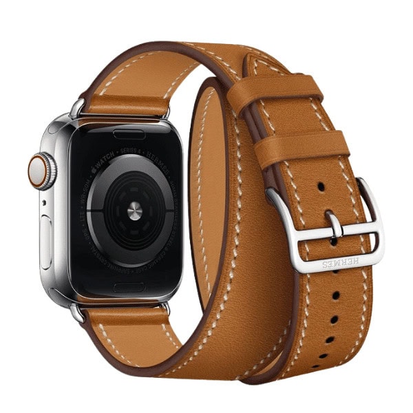DOUBLE TOUR GENUINE LEATHER APPLE WATCH BAND 38/40/41MM CLEOPATRA -BROWN