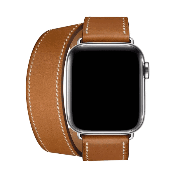 DOUBLE TOUR GENUINE LEATHER APPLE WATCH BAND 42/44/45/49MM CLEOPATRA -Brown