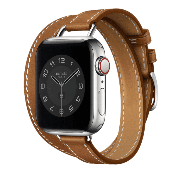 Cleopatra Double Tour Slim Genuine Leather Band for Apple Watch 40/41/42mm –Brown