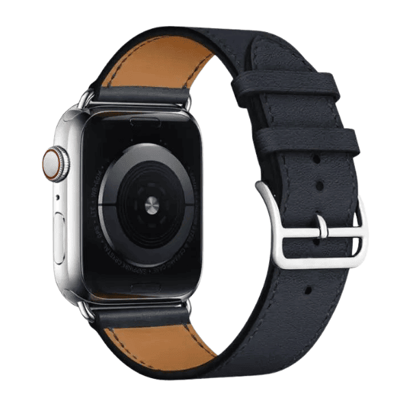 רצועה לשעון אפל ווטש עור אמיתי אבזם כפול כחול
