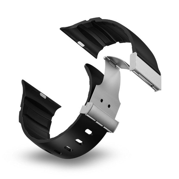 Silicone Band Magnetic Premium for Apple Watch 44/45/46/49mm LEOBANDS Mason AW05 -Black