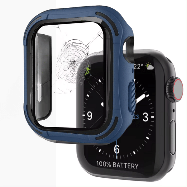 Apple watch Full Case 40MM 2-LAYER GLASS COVER Blue Black