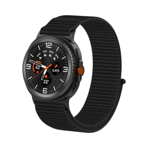 Outdoor Nylon Strap for Samsung Galaxy Watch 8 Woven Nylon -Black