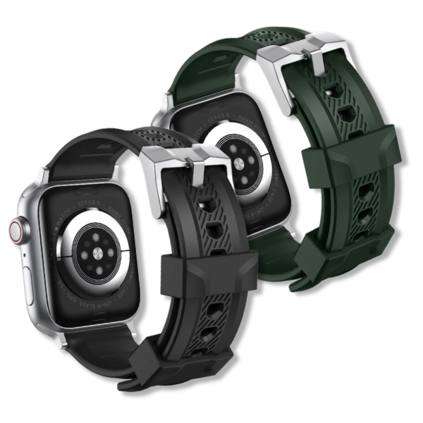 Premium Silicone Sport Band With Stainless steel Case For Apple Watch -Rex