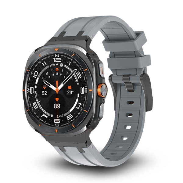 Premium Silicone Strap for Samsung Galaxy Watch Ultra AP Style Kopa -Black Grey
