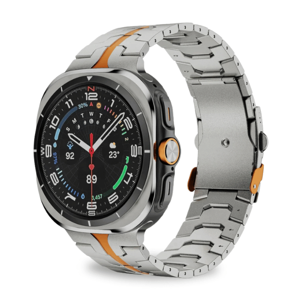 Stainless Steel Link Band for Samsung Galaxy Watch 7 Ultra 47mm  -Titanium Orange