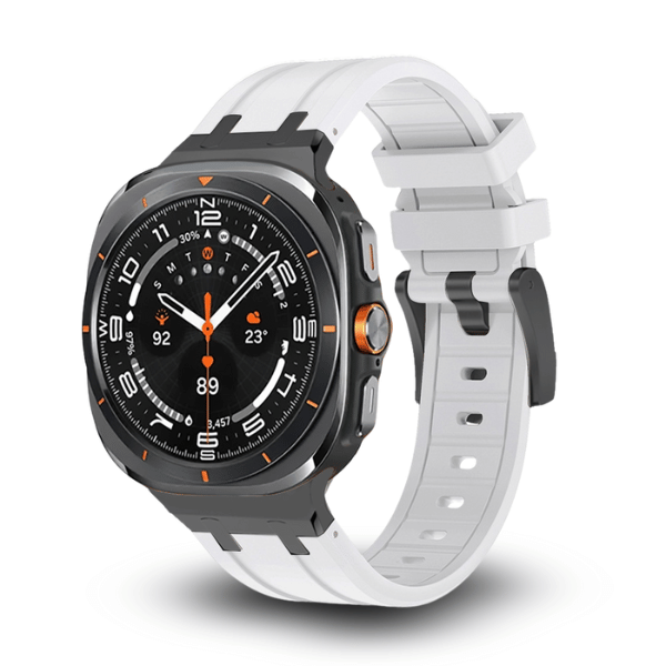 Premium Silicone Strap for Samsung Galaxy Watch Ultra AP Style Kopa -Black White