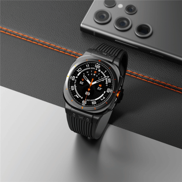 Premium Silicone Strap for Samsung Galaxy Watch Ultra Zeus -Black Black