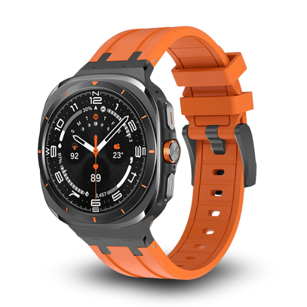 Premium Silicone Strap for Samsung Galaxy Watch Ultra AP Style Kopa -Black Orange