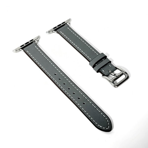 Cleopatra Double Tour Slim Genuine Leather Band for Apple Watch 40/41/42mm -Grey