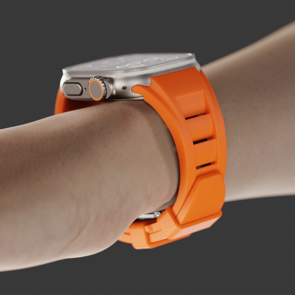 Silicone Watch Band For Apple Watch foldable buckle 316L steel -leon
