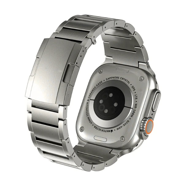 Titanium Alloy Turtle Shell Band for Apple Watch 42/44/45/49mm Alfred -Silver