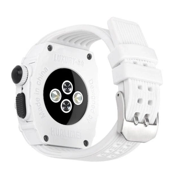 RM Apple Watch Mod Case KIT Stainless Steel and Silicone 44mm/45mm Lusaki -White