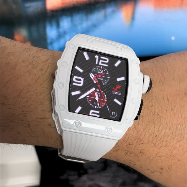 RM Apple Watch Mod Case KIT Stainless Steel and Silicone 44mm/45mm Lusaki -White