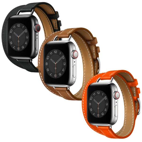 Slim Double Tour Genuine Leather Series Apple Watch Band-Cleopatra
