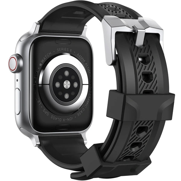 Premium Silicone Sport Band With Stainless steel Case For Apple Watch -Rex