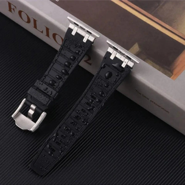 Silicone Watch Band For Apple Watch AP Silver buckle +case -Kopa