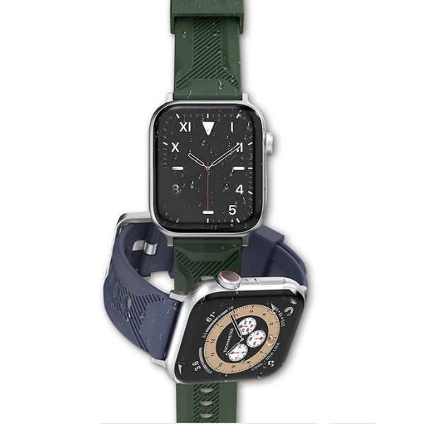 Premium Silicone Sport Band With Stainless steel Case For Apple Watch -Rex