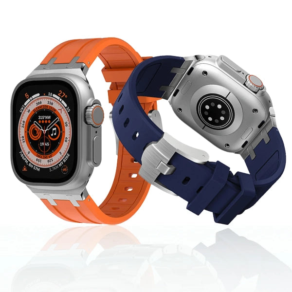 Silicone Watch Band For Apple Watch AP Silver buckle +case -Kopa