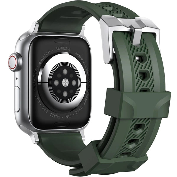 Premium Silicone Sport Band With Stainless steel Case For Apple Watch -Rex