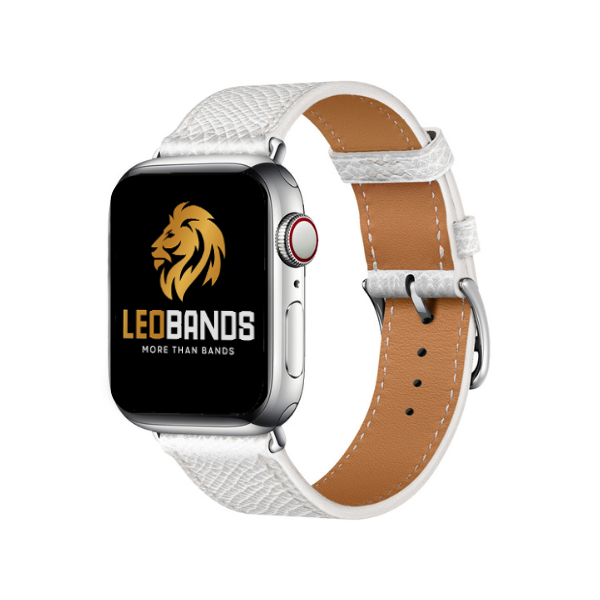 Single Tour Genuine Leather Apple Watch Band 38/40/41mm Belle -White