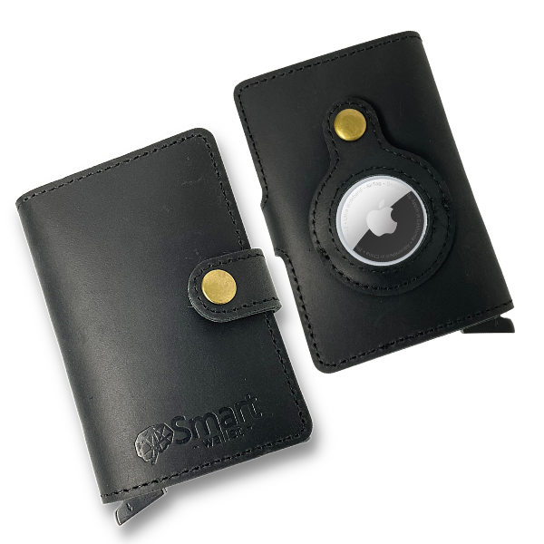 Slide Airtag Wallet Premium leather Men Business ID Credit Card Holder Rfid Slim