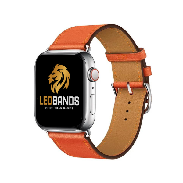 Single Tour Genuine Leather Apple Watch Band 38/40/41mm Belle -Orange
