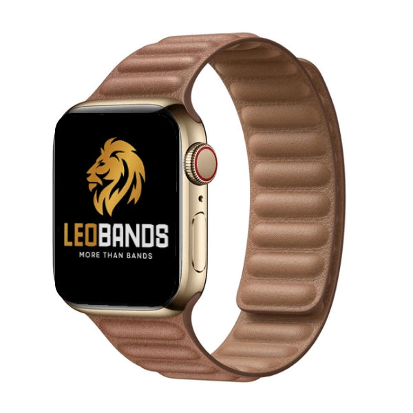 Magnetic link Genuine Leather Series Apple Watch Band 38/40/41mm Olympia -Brown
