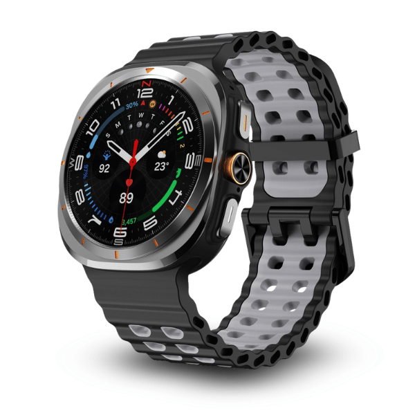 Silicone Band for Samsung Galaxy Watch Ultra -Ocean Black -Gray