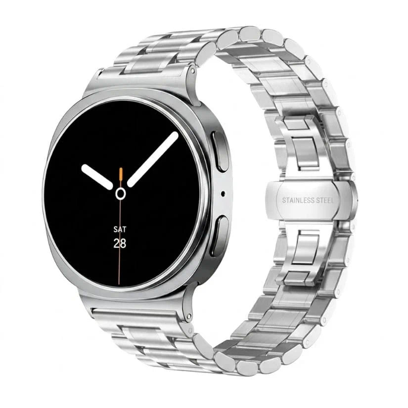 Stainless Steel Link Band for Galaxy Watch 8 Grand Series -Silver