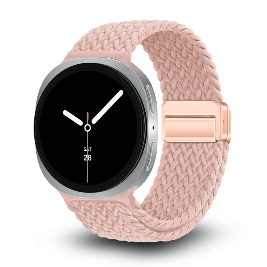 Nylon Magnetic Loop Band for Samsung Galaxy Watch 8 WB06 -Pink