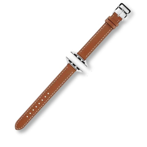 Cleopatra Double Tour Slim Genuine Leather Band for Apple Watch 40/41/42mm –Brown