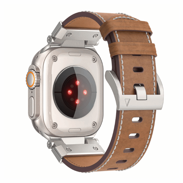 Genuine Leather Band Space Style for Apple Watch 44/45/46/49mm -Brown