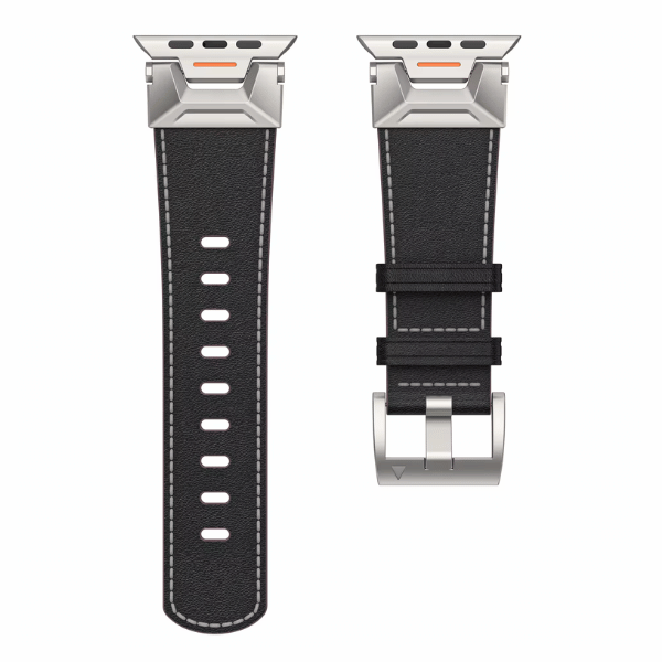 Genuine Leather Band Space Style for Apple Watch 44/45/46/49mm -Black