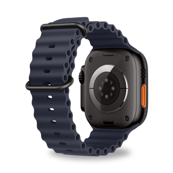 Ocean Rubber Strap for Apple Watch 44/45/46/49mm Black Buckle Scout -Midnight