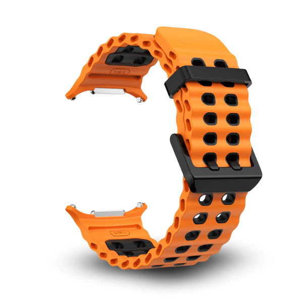 Silicone Band for Samsung Galaxy Watch Ultra -Ocean Orange -Black