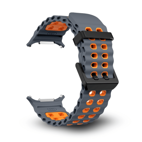 Silicone Band for Samsung Galaxy Watch Ultra -Ocean Gray -Orange
