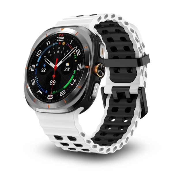 Silicone Band for Galaxy Watch Ultra -Ocean White -Black