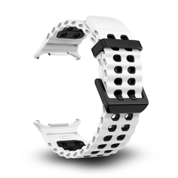 Silicone Band for Galaxy Watch Ultra -Ocean White -Black
