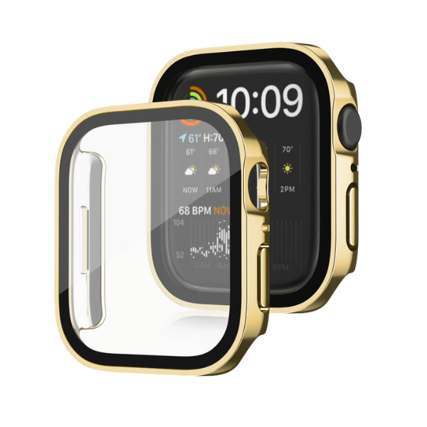 Waterproof Protective Cover for Apple Watch Series 10 42mm Square -Gold