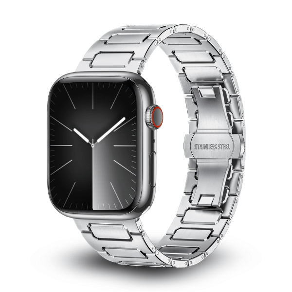 Stainless Steel Link Band for Apple Watch 40/41/42mm LEOBANDS Keith AW04 -Silver