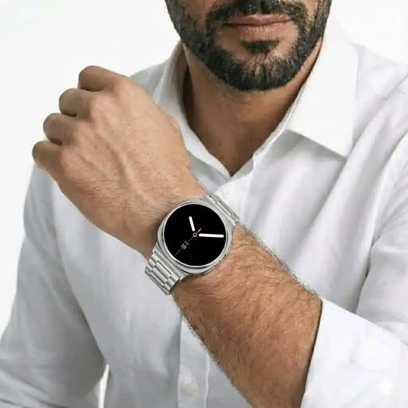 Stainless Steel Link Band for Galaxy Watch 8 Grand Series -Silver