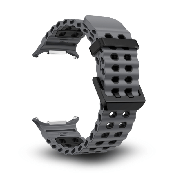 Silicone Band for Samsung Galaxy Watch Ultra -Ocean Gray -Black