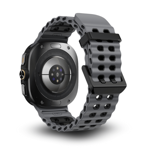 Silicone Band for Samsung Galaxy Watch Ultra -Ocean Gray -Black