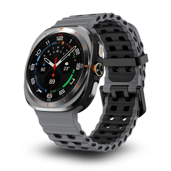 Silicone Band for Samsung Galaxy Watch Ultra -Ocean Gray -Black
