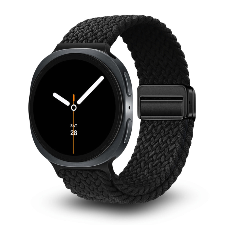 Nylon Magnetic Loop Band for Samsung Galaxy Watch 8 -Black